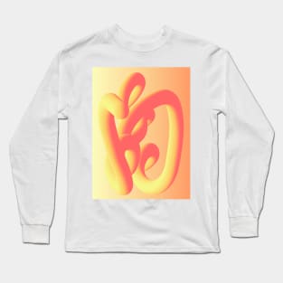 Fluid geometric orange shape. Abstract worm Long Sleeve T-Shirt